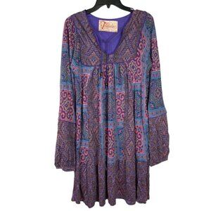 Zara Trafaluc Boho long sleeves tribal print dress